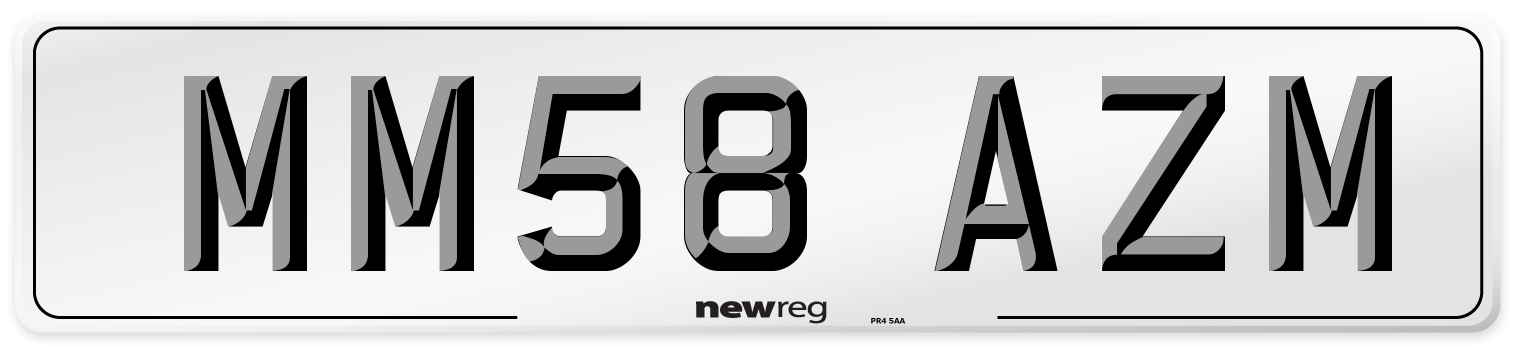 MM58 AZM Number Plate from New Reg